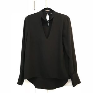 Zara High Neck Black Long-sleeve Top